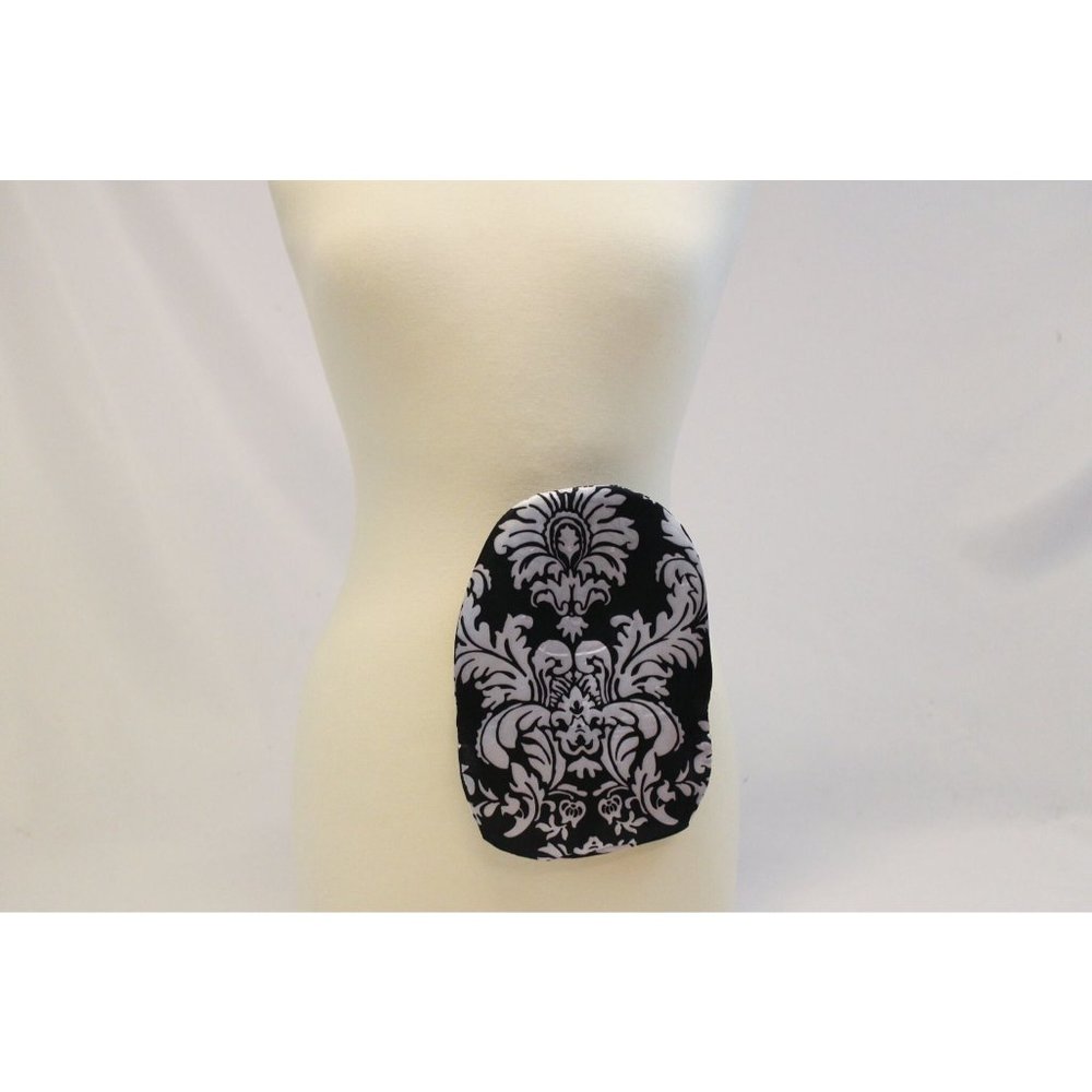 Drainable OR Closed 2 1/4" - 2 3/4" Black Satin Ostomy Bag Cover Stoma Colostomy